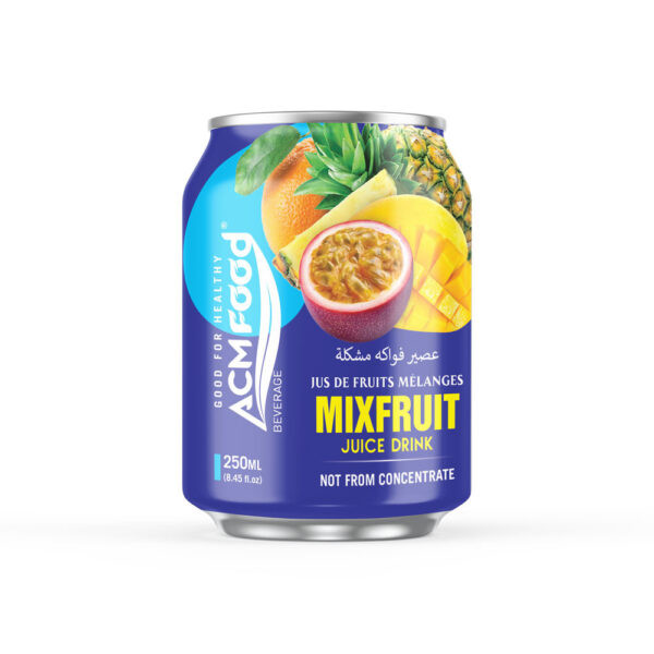 250ml ACM FOOD NFC mixed fruit juice drink in a short aluminum can