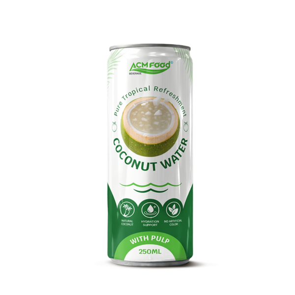 250ml ACMFOOD Coconut Water with Pulp Alu Can Slim