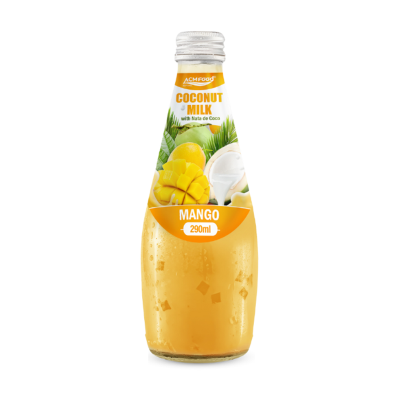 Alternative view of ACM 290ml  glass botlle Coconut milk drink with Mango flavored (with and without nata de coco)