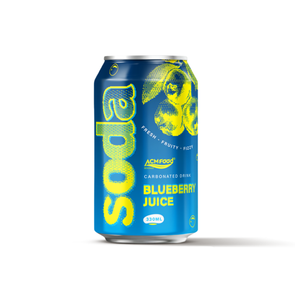 330ml ACMFOOD Soda Carbonated Drink Blueberry Alu Can Standard