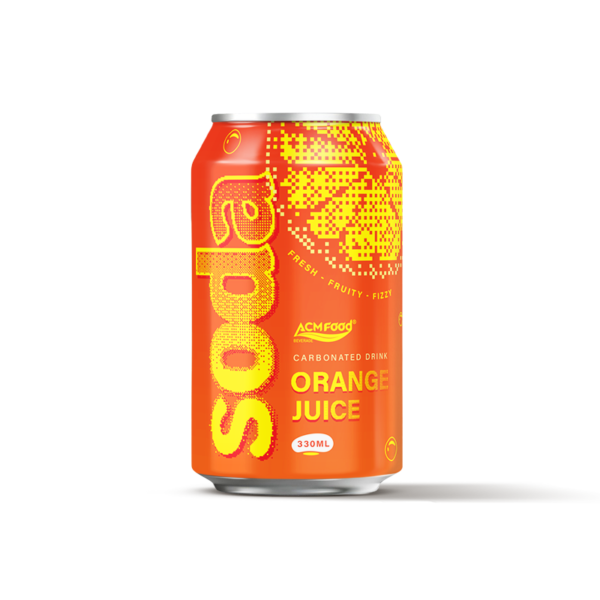 330ml ACMFOOD Soda Carbonated Drink Orange Alu Can Standard