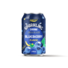 330ml ACM Food sparkling drink carbonated water blueberry flavor in an aluminium can, front view on a white background