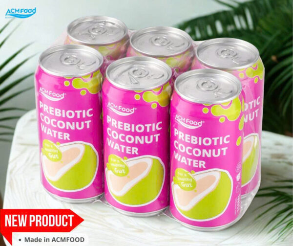 330ml Short Can PREBIOTIC Coconut Water Healthy Gut Packaging NEW product