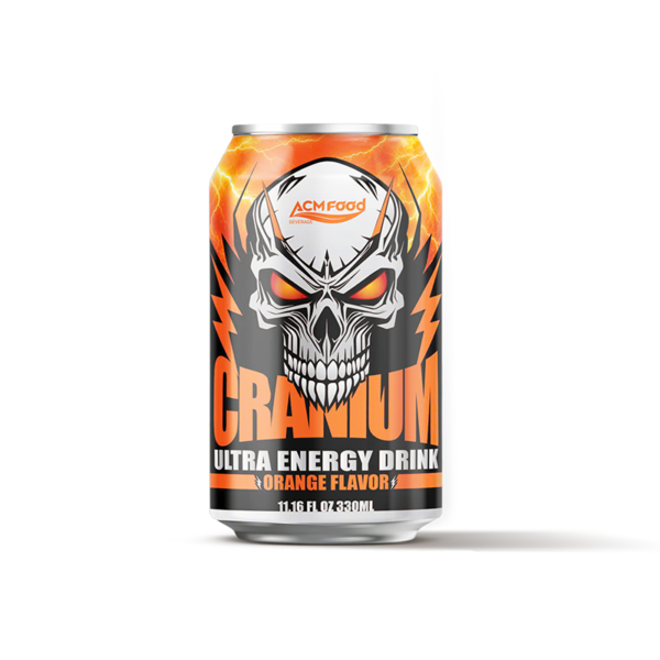 330ml ACMFOOD Cranum Ultra Energy Drink Orange Flavor Alu Can Standard