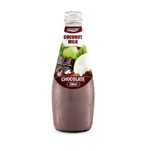 ACM 290ml glass botlle Coconut milk drink with Chocolate flavored (with and without nata de coco)