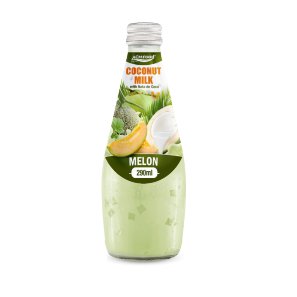 Alternative view of ACM 290ml  glass botlle Coconut milk drink with Melon flavored (with and without nata de coco)