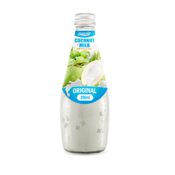 Alternative view of ACM 290ml glass botlle coconut milk drink  (with and without nata de coco)