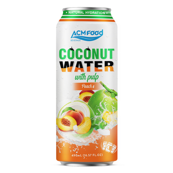 500ml ACM Coconut Water with Peach Flavour Can