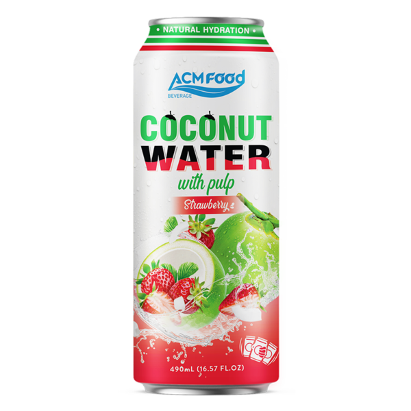 500ml ACM Coconut Water with Strawberry Flavour Can