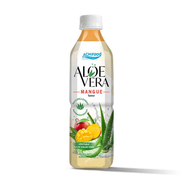 500ml ACMFOOD aloe vera drink with pulp mango flavor in PET bottle