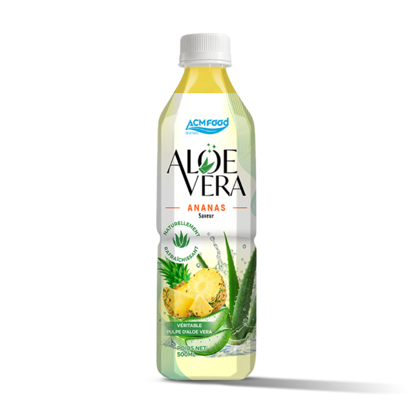500ml ACMFOOD aloe vera drink with pulp pineapple flavor in PET bottle