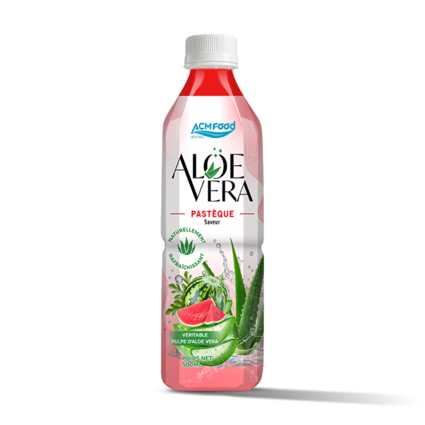 500ml ACMFOOD aloe vera drink with pulp watermelon flavor in PET bottle