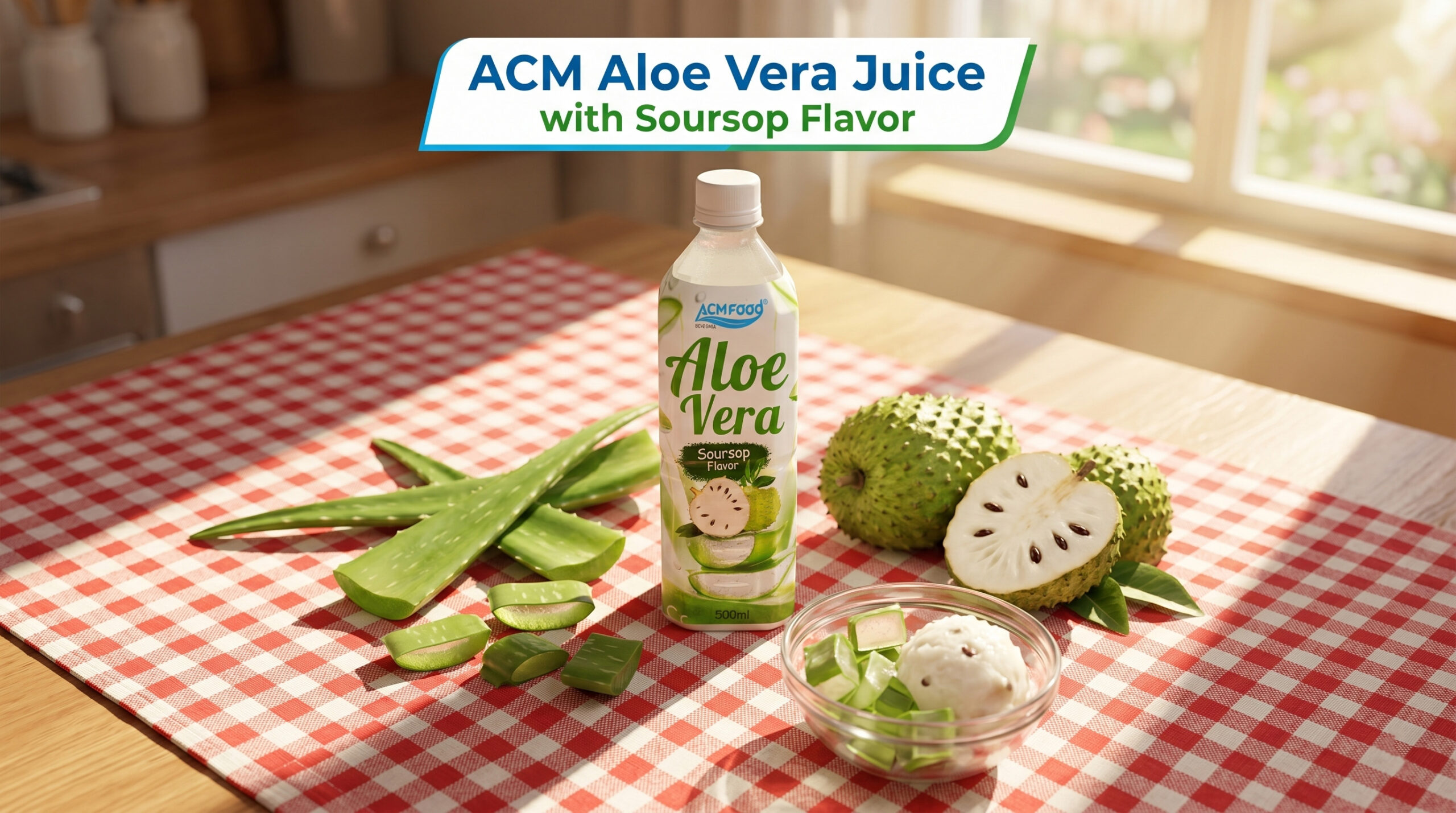 Discover the Refreshing Blend: ACM Aloe Vera Juice with Soursop Flavor