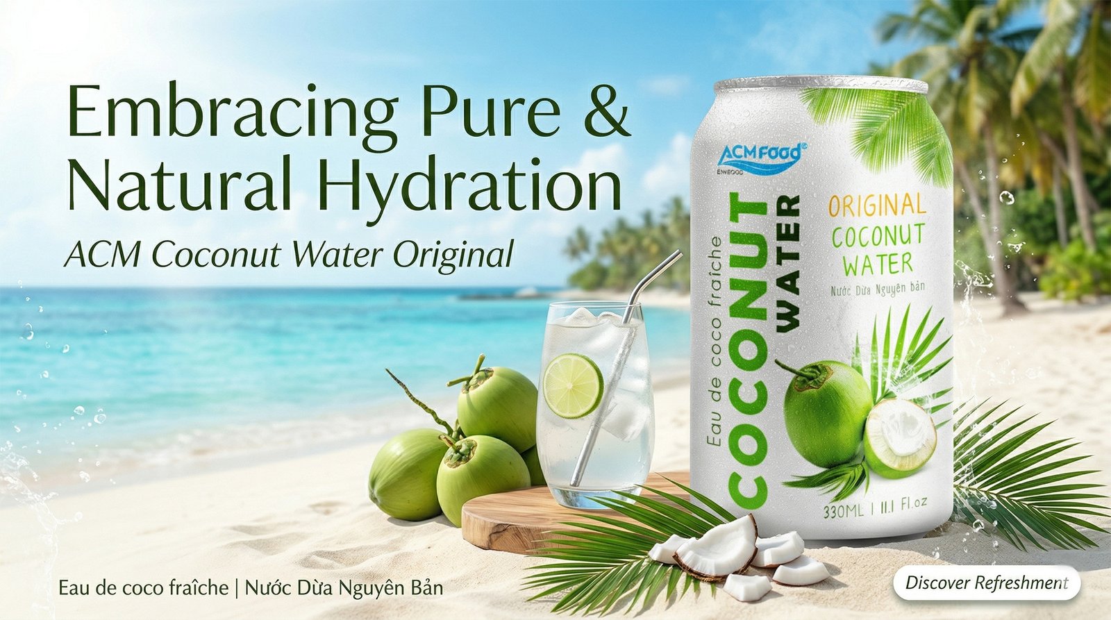 ACM Coconut Water Original 330ml: Embracing Pure & Natural Hydration