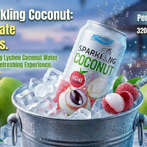 ACM Sparkling Coconut Water with Lychee Flavor A Refreshing Twist on a Classic