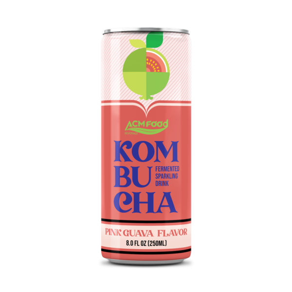 250ml Alu Can Kombucha Pink Guava Juice Fermented Sparkling