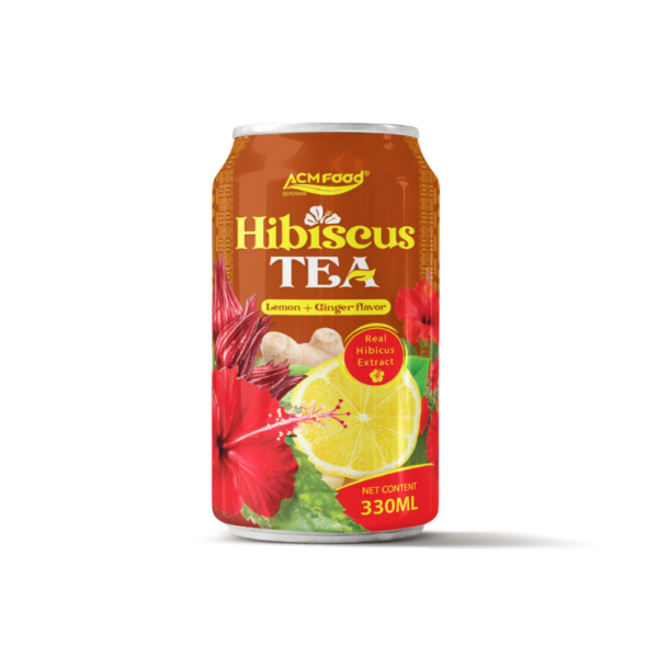 330ml ACMFOOD Hibiscus Tea Drink Lemon Ginger Alu Can
