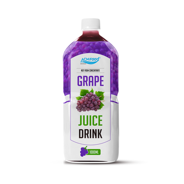 ACMFOOD Natural Red Grape Juice 1L PET Bottle - Premium Quality