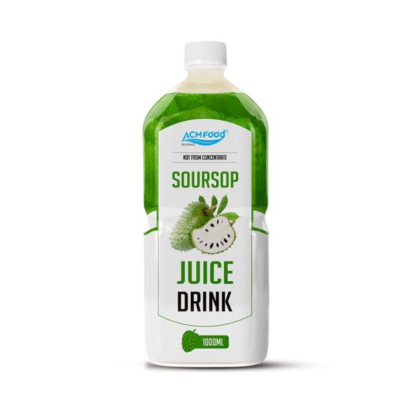Natural Soursop Fruit Juice 1L PET Bottle - Premium Quality