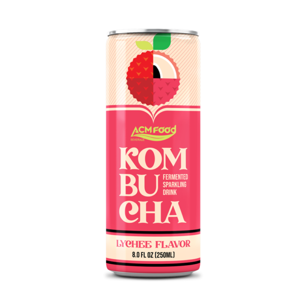 250ml Alu Can Kombucha Lychee Juice Fermented Sparkling