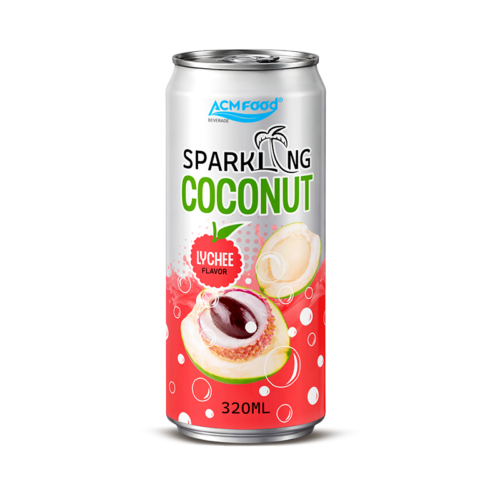 ACM Sparkling Coconut water with Lychee flavor  320ml