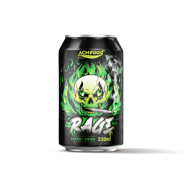 330ml Rage Energy Drink Alu Can Green