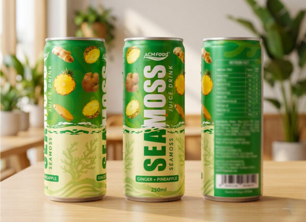 Sea Moss Juice 250ml Can with Ginger and Pineapple poster