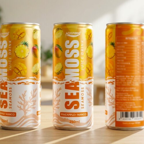 Sea Moss Juice 250ml Can with Mango and Pineapple poster