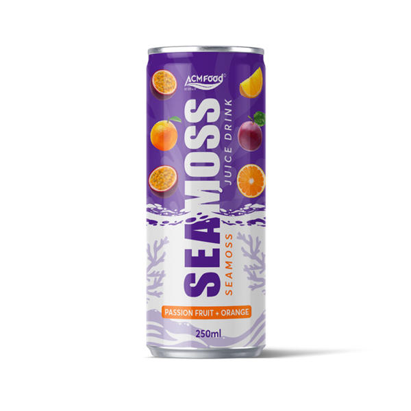 Sea Moss Juice 250ml Can with Passion fruit and Orange