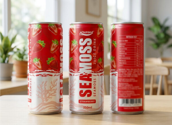 Sea Moss Juice 250ml Can with Strawberry poster