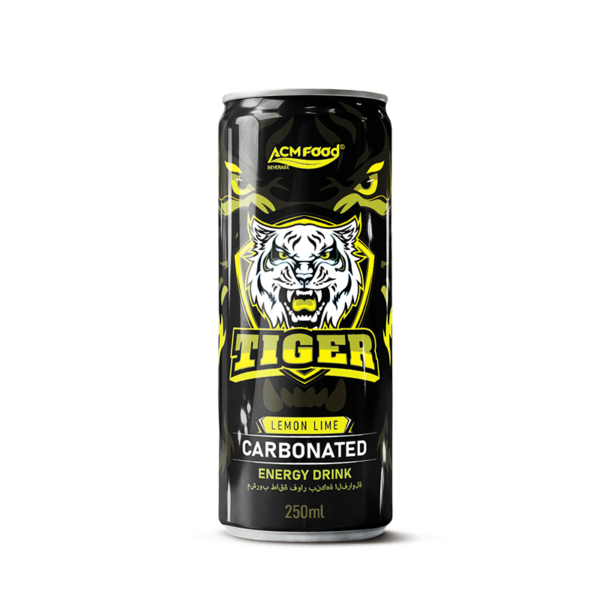 250ml Tiger Energy Drink Carbonated Lemon Lime Sleek Can