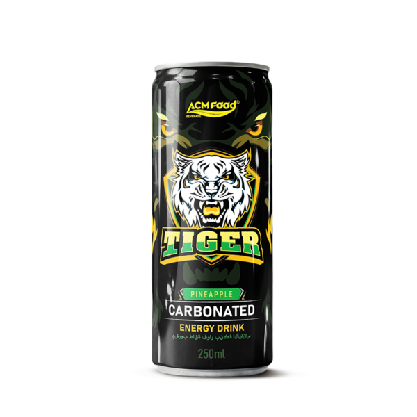 250ml Tiger Energy Drink Carbonated Pineapple Sleek Can