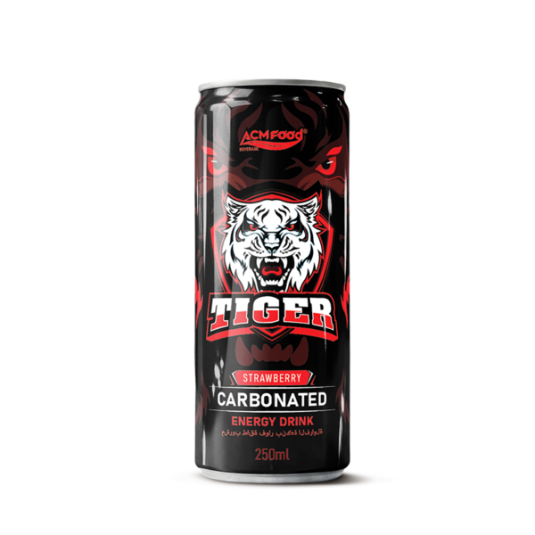 250ml Tiger Energy Drink Carbonated Strawberry Sleek Can
