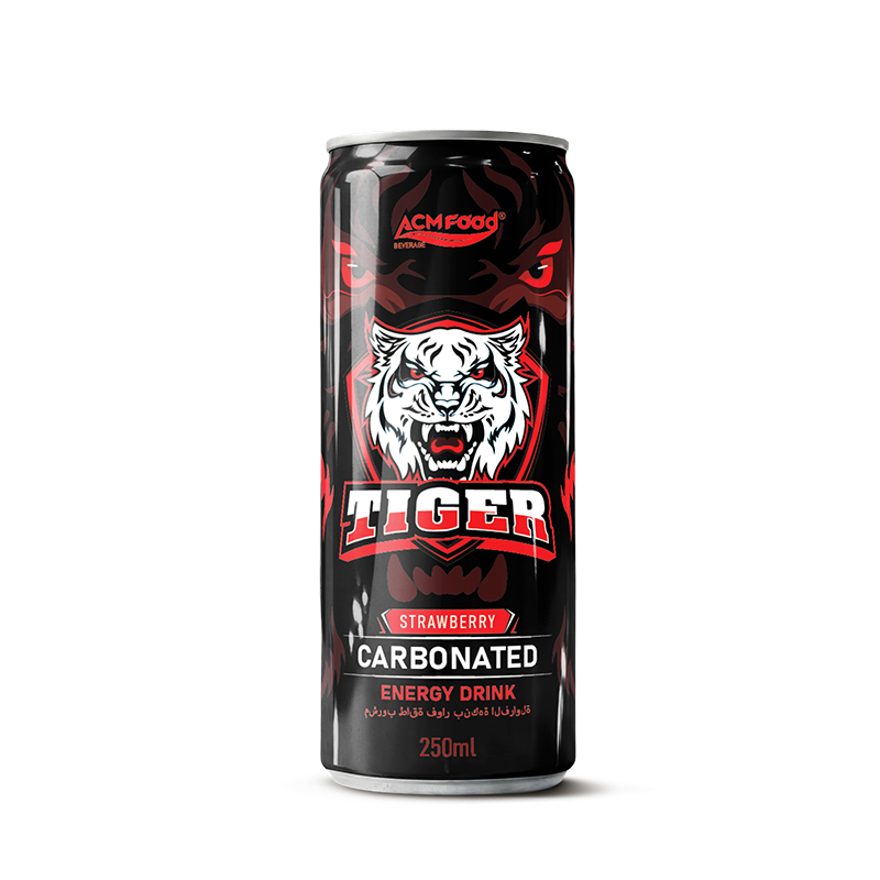 250ml Tiger Energy Drink Carbonated Strawberry Sleek Can