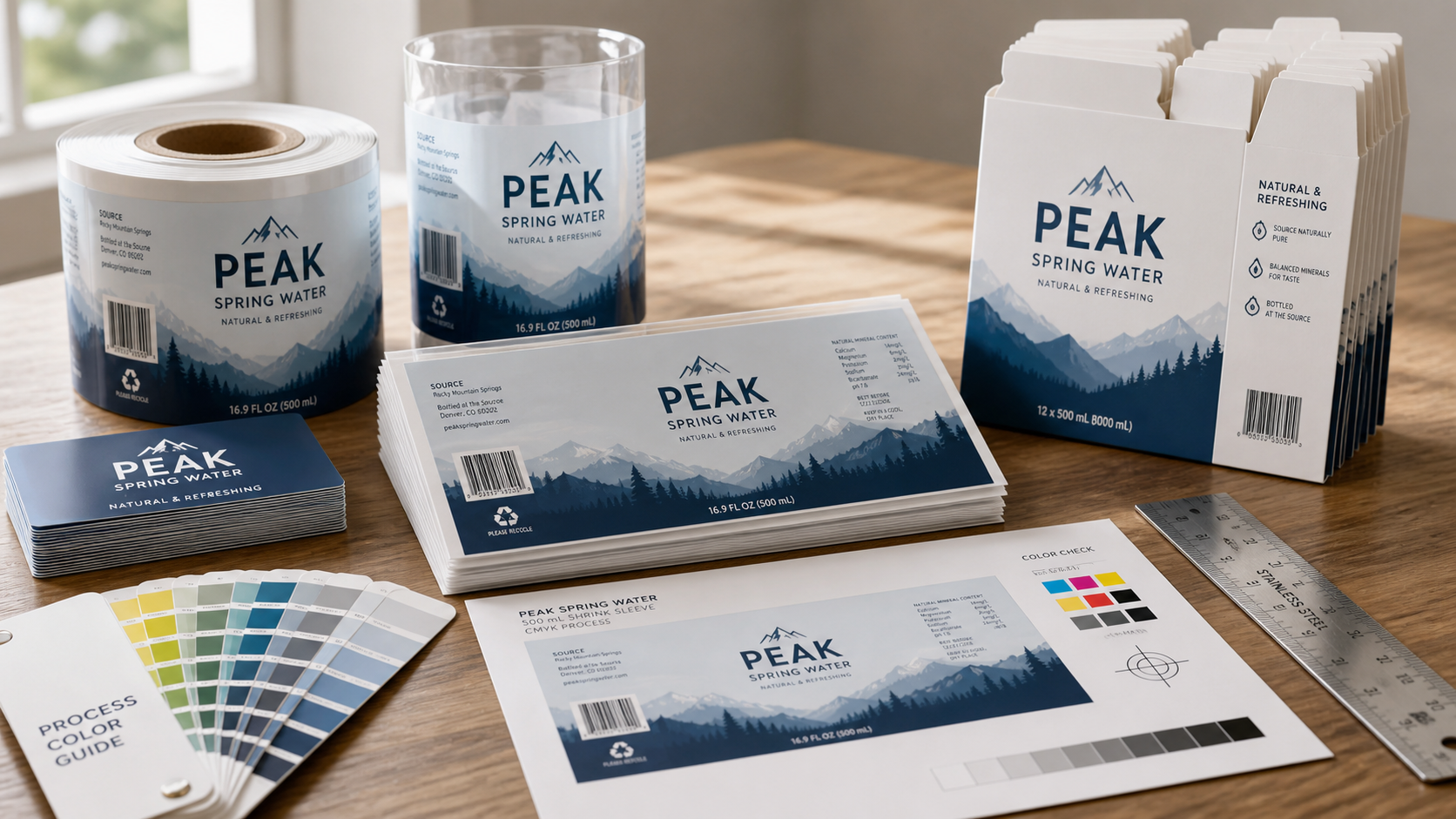 Printed beverage labels and cartons prepared for production run