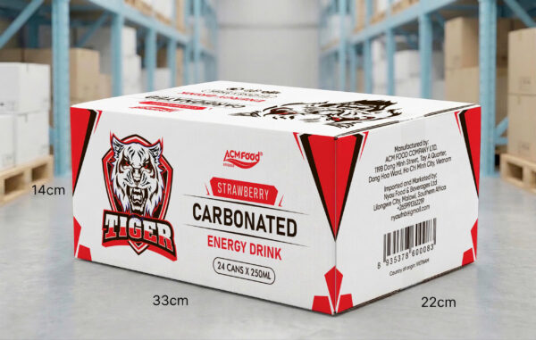 Alternative view of 250ml Tiger Energy Drink Carbonated Strawberry Sleek Can