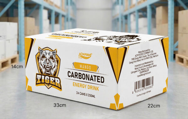 Alternative view of 250ml Tiger Energy Drink Carbonated Mango Sleek Can