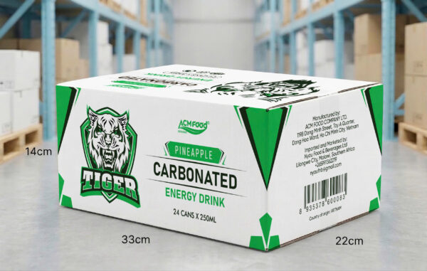 Alternative view of 250ml Tiger Energy Drink Carbonated Pineapple Sleek Can