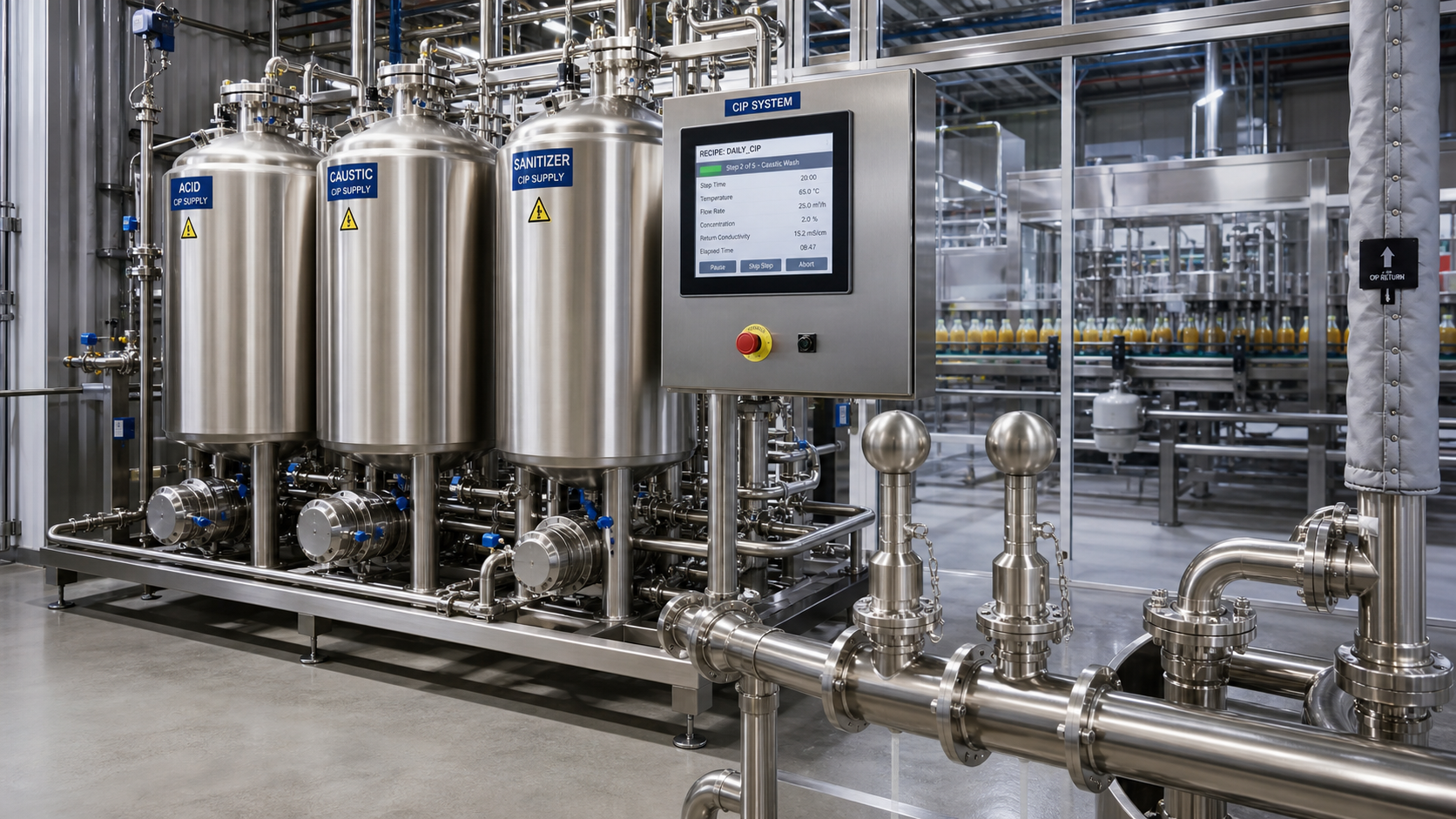 Clean-in-Place and Line Changeover Between Products