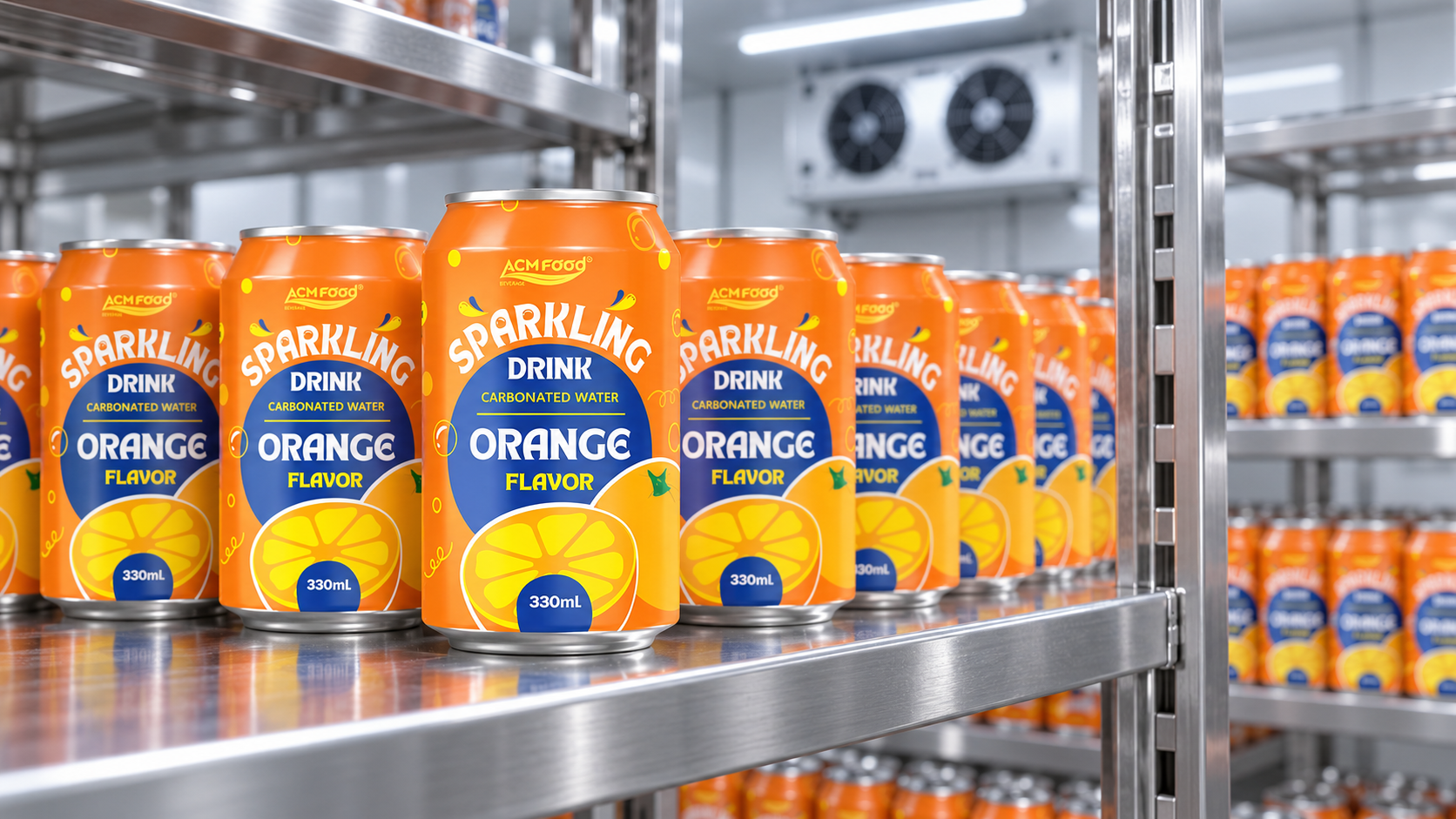 Sealed cans and bottles incubating for commercial sterility testing