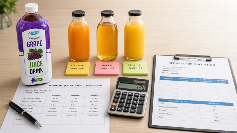 How to Compare Fruit Juice Supplier Quotations