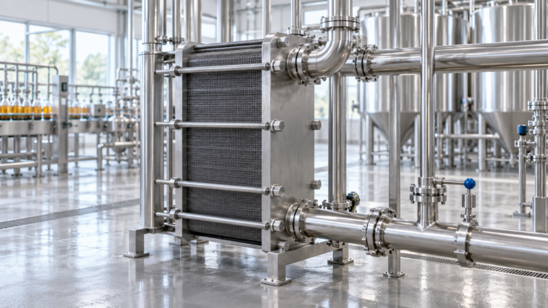 Plate heat exchanger used for flash pasteurisation