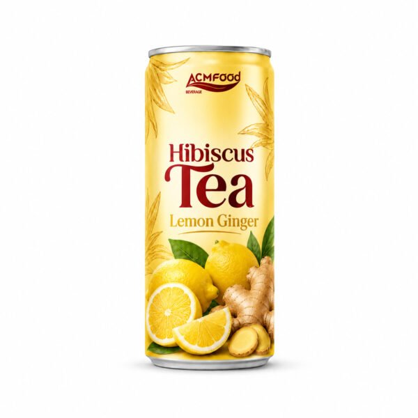 250ml ACMFOOD Hibiscus Tea Drink Lemon Ginger Slim Can