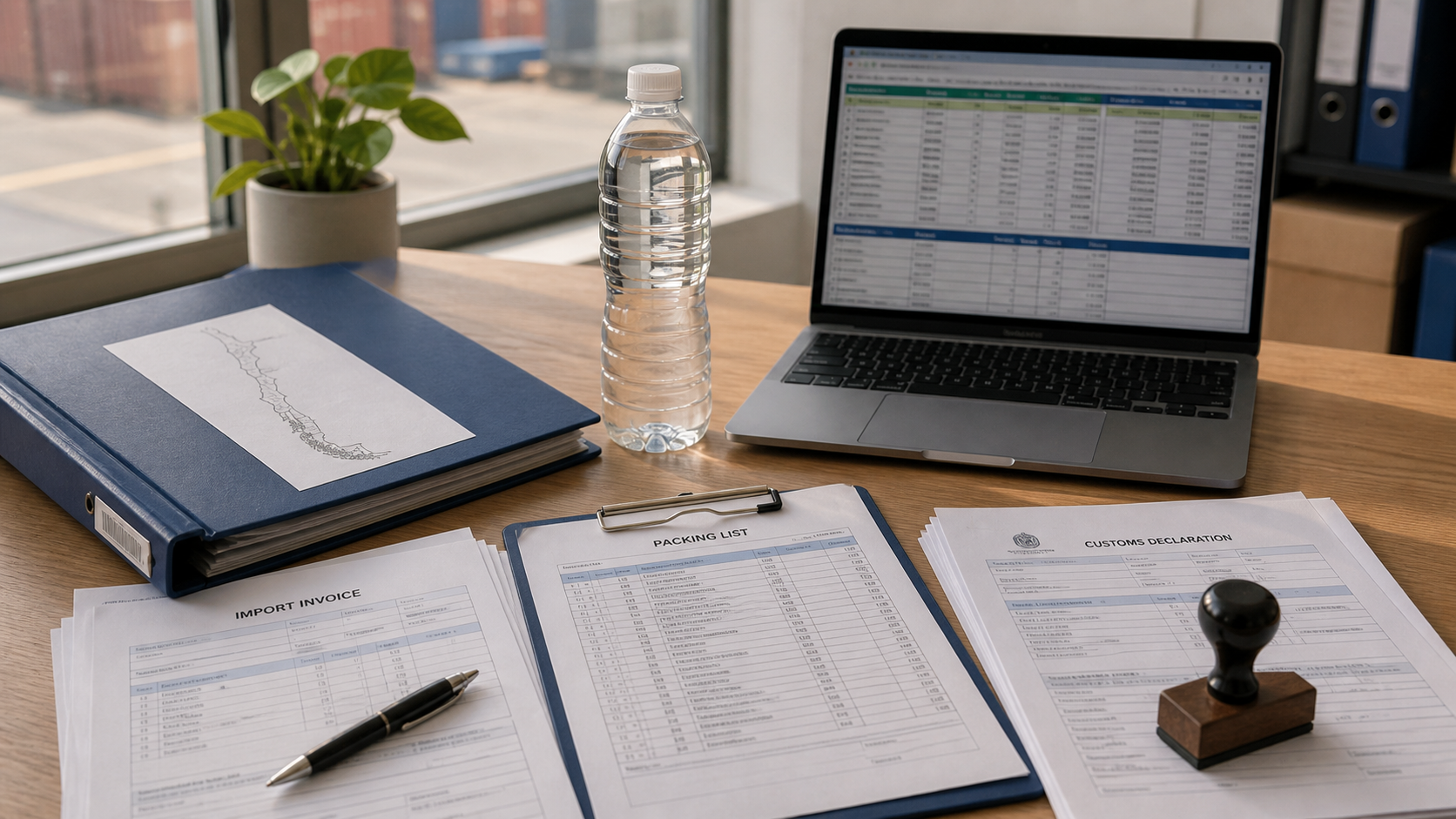 Paperwork and customs documents for importing drinks into Chile