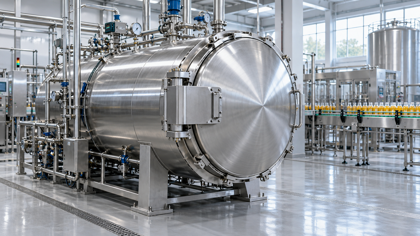Industrial retort used for low-acid canned drinks