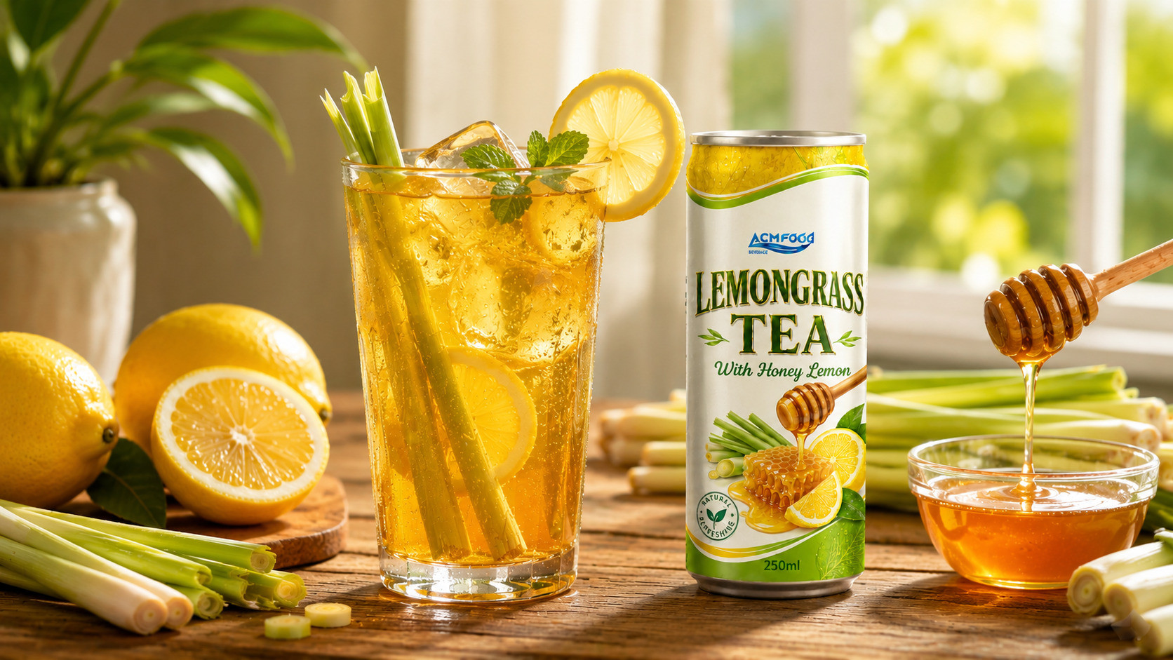 Discover the bright and soothing flavor of lemongrass honey lemon drink - 1