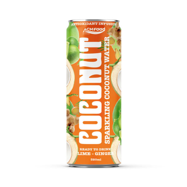 320ml Sparkling Coconut Water with Lime & ginger flavor