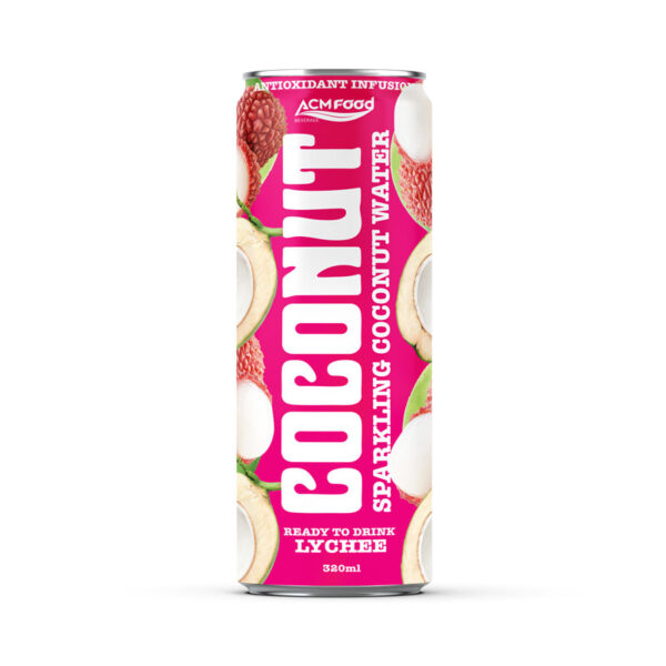 320ml Sparkling Coconut Water Lychee flavor