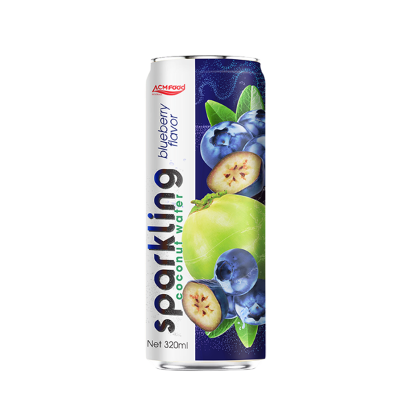 320ml ACM Sparkling Coconut water Blueberry flavors