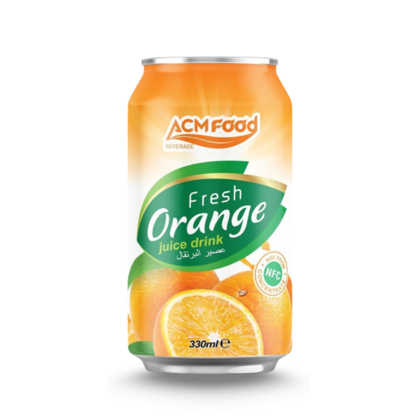 330ml ACM 신선 오렌지 주스 음료 알루미늄 캔